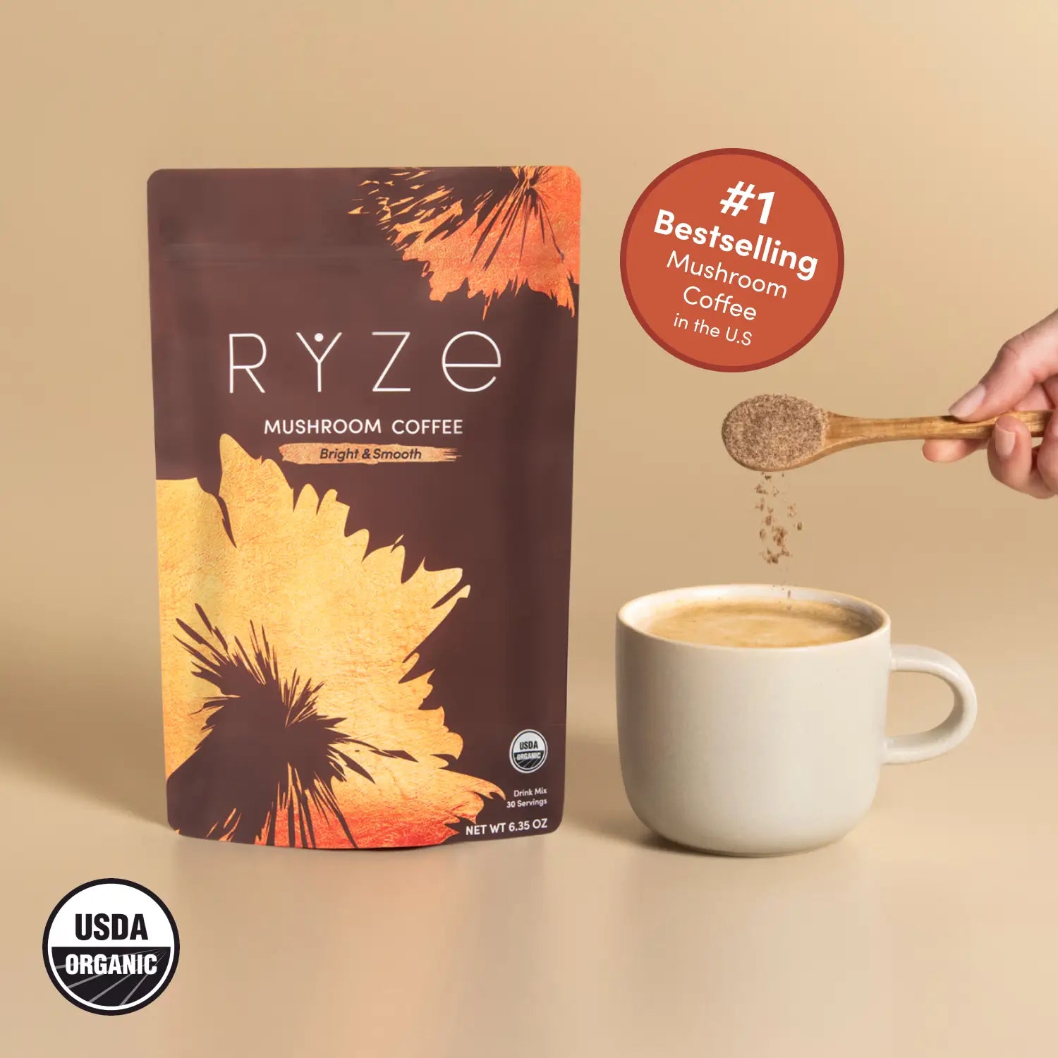 Mushroom Coffee Bright Blend 30 Servings - TWO3