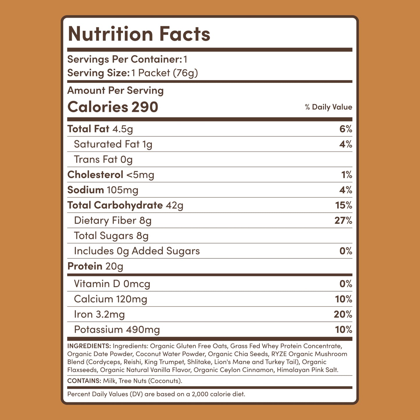 Mushroom Overnight Oats 14 Servings - 4R4F