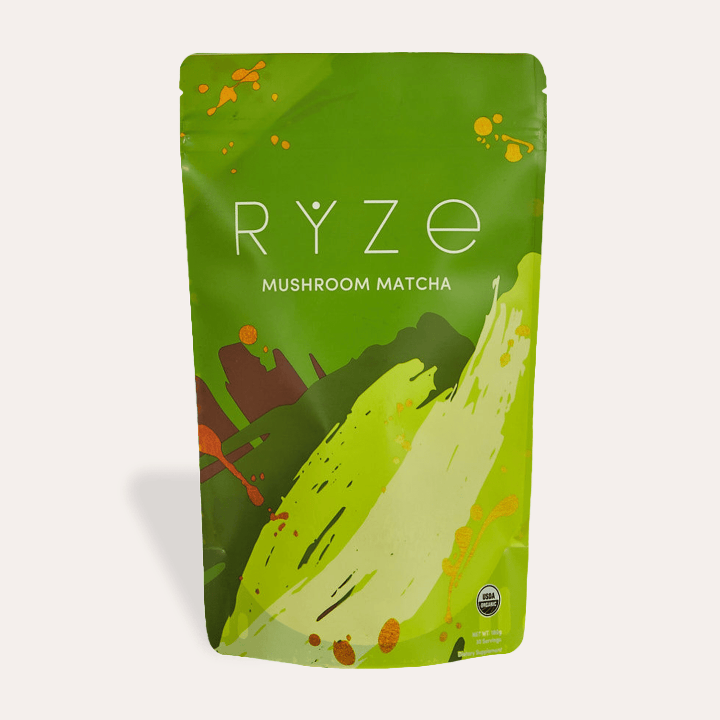 RYZE Mushroom Matcha - with 6 Organic Adaptogenic Mushrooms Grown In USA and Ceremonial-Grade Japanese Matcha - YGQ9